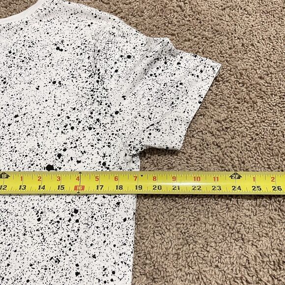 New York Shirt Men Medium White Gold Dalmatian Splatter NYC Upstanders Slim Fit - Picture 9 of 9